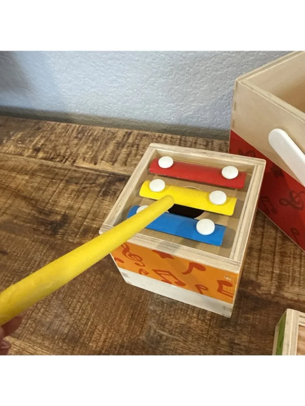 Hape Wooden Musical Stacking Cubes Kids Toddler Instrument Set 5-Piece Lot